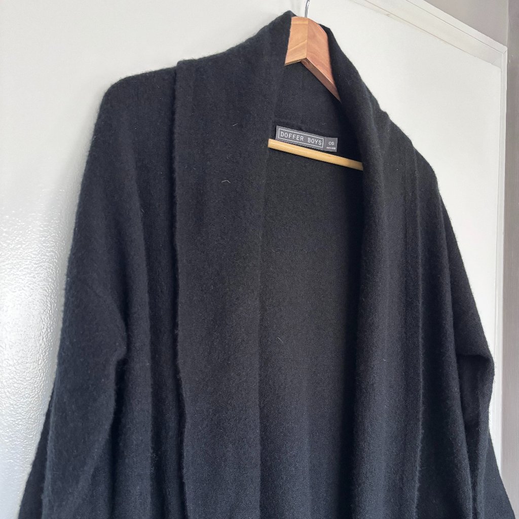 Doffer Boys - Cashmere Cardigan Car Coat - Os - Black - Ultra Soft, Ultra Lux